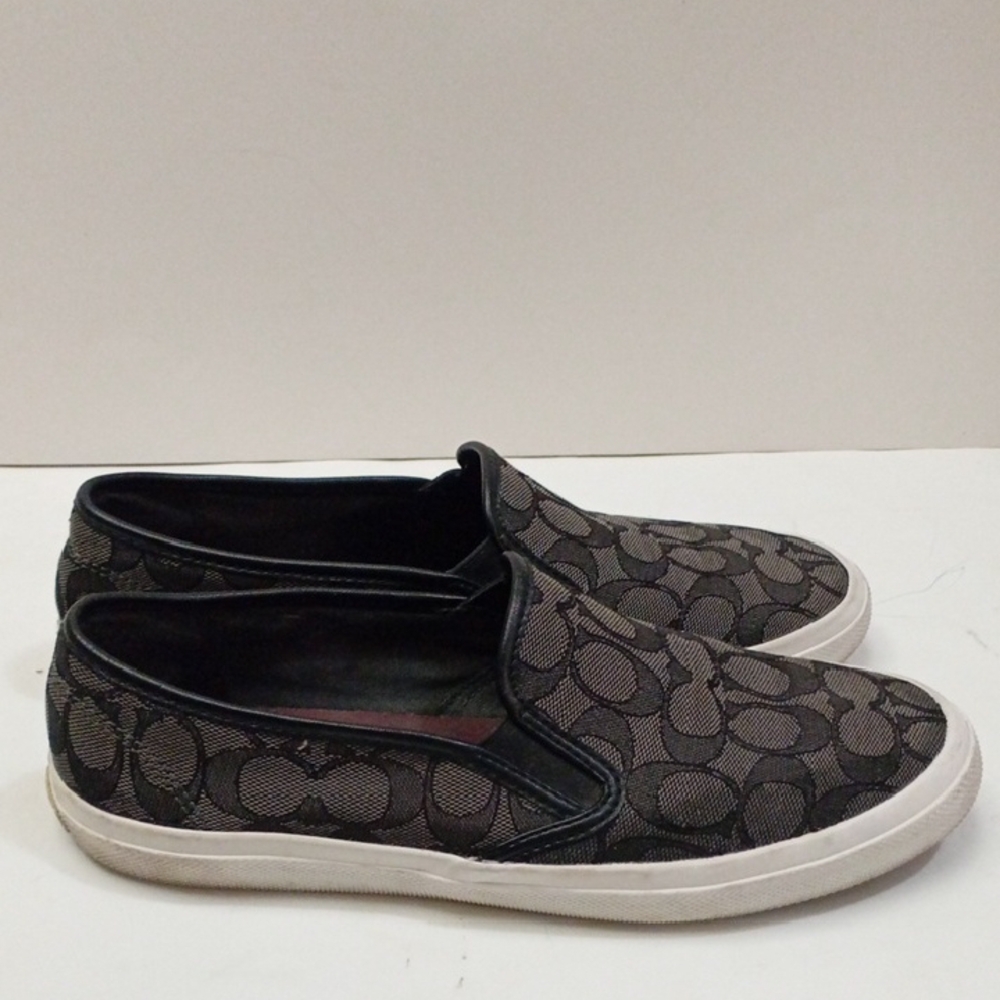 Coach Chrissy Signature Monogram Black and Gray Slip-On Loafers Women's 9.5 - Picture 9 of 16